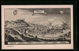 Künstler-AK Eichstätt, Ortsansicht Aus Der Vogelschau, 1627  - Eichstaett