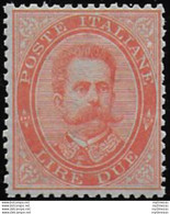 1879 Italia Umberto I Lire 2 Vermiglio Bc MNH Sassone N. 43 - Autres & Non Classés