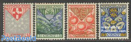Netherlands 1926 Child Welfare 4v, Mint NH, History - Nature - Coat Of Arms - Flowers & Plants - Fruit - Nuevos