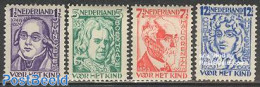 Netherlands 1928 Scientists 4v, Unused (hinged), Health - Science - Health - Chemistry & Chemists - Physicians - Ongebruikt