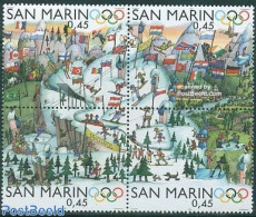 San Marino 2006 Olympic Winter Games 4v [+], Mint NH, History - Sport - Flags - Olympic Winter Games - Skiing - Ongebruikt