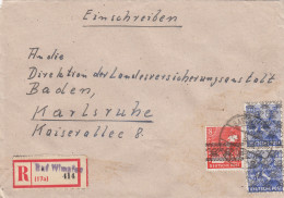 Einschreiben Bad Wimpfen 1948 Nach Karlsruhe - Covers & Documents