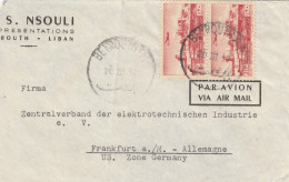 Letter Air Mail Beyrouth To Frankfurt 1952 - Lebanon