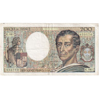 France, 200 Francs, Montesquieu, 1990, K.081, TB, Fayette:70.10a, KM:155d - 200 F 1981-1994 ''Montesquieu''