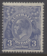 AUSTRALIA 1932  3d ULTRAMARINE  KGV STAMP (DIE II) PERF.13.1/2 X 12.1/2 CofA WMK SG.128  MLH - Ongebruikt