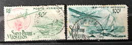 Lot De 2 Timbres Oblitérés Poste Aérienne Saint Pierre Et Miquelon Yt N° 18 / 19 - Used Stamps