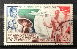 Timbre Oblitéré Poste Aérienne Saint Pierre Et Miquelon 1949 Yt N° 21 - Usados