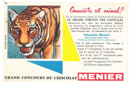 Buvard 21 X 13.4 Chocolat MENIER  Connais-tu Cet Animal?  Le Tigre - Cocoa & Chocolat