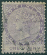 Dominica 1874 SG14 1d Lilac QV Crown CA Wmk FU - Dominique (1978-...)