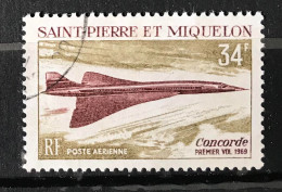 Timbre Oblitéré Poste Aérienne Saint Pierre Et Miquelon 1969 Yt N° 43 - Used Stamps