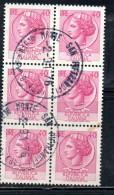 ITALIA REPUBBLICA ITALY REPUBLIC 1968 - 1976 SIRACUSANA TURRITA STELLE STARS LIRE 40 BLOCCO USATO BLOCK USED OBLITERE' - 1961-70: Used