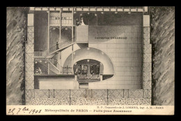 75 - PARIS - METROPOLITAIN - PROJET DE L'ENTREPRISE L. CHAGNAUD - PUITS POUR ASCENSEUR - Métro Parisien, Gares