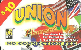 USA: Prepaid IDT - Union Flags 05.04 Long Barcode - Autres & Non Classés