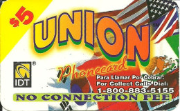 USA: Prepaid IDT - Union Flags 01/05 - Autres & Non Classés