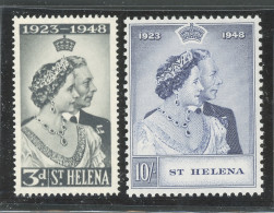 1948 St. Helena, Stanley Gibbons N. 143-44 - Royal Silver Wedding - MNH** - Otros & Sin Clasificación