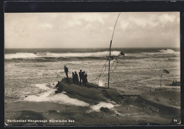 AK Wangerooge / Nordseebad, Besucher Am Strand Der Stürmischen See  - Wangerooge