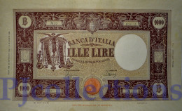 ITALIA - ITALY 1000 LIRE 1943 PICK 72a XF/AU RIPARATA - REPAIRED - 1000 Liras