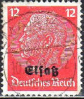 France (Alsace-Lorraine) Poste Obl Yv:14 Mi:7 Paul Von Hindenburg (TB Cachet Rond) - Used Stamps