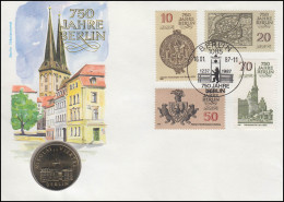 DDR-Numisbrief 750 Jahre Berlin Nikolai-Viertel 5-M-Gedenkmünze, FDC 16.1.1987 - Coin Envelopes