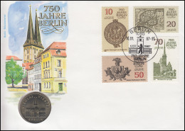 DDR-Numisbrief 750 Jahre Berlin Nikolaiviertel 5-Mark-Gedenkmünze SSt 16.1.1987 - Numisbriefe