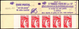 France Carnet N** Yv:1972-C1 Code Postal 5x1,00F Sabine Rouge Sans N/conf. (Ouvert) - Sonstige & Ohne Zuordnung