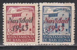 Barcelona Correo 1943 Edifil 53/4 SH ** Mnh Navidad - Barcelone