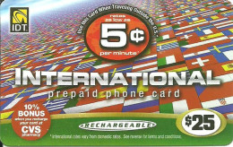 USA: Prepaid IDT - International, Flags. Rechargeable - Autres & Non Classés