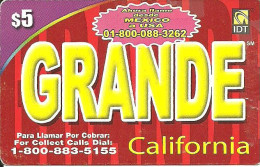 USA: Prepaid IDT - Grande California 01.07 - Other & Unclassified