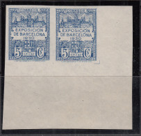 Barcelona Variedades 1930 Edifil 7efs ** Mnh Unicolor Azul En Pareja - Barcelone