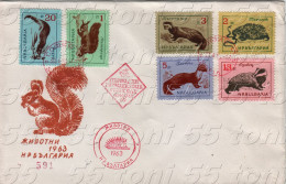 1963 Fauna Animals 6v. – FDC   (red Cancellation)   Bulgaria / Bulgarie - FDC