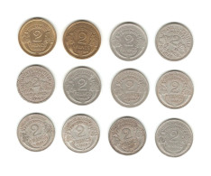 196/ FRANCE : 12 X 2 Francs Tous Différents (de 1939 à 1959) - 2 Francs