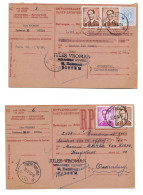 2 X RP/Ontvangkaart Met Type Marchand PITTEM  Naar Oudenburg 1960  ( Weverij VROMAN) - Other & Unclassified