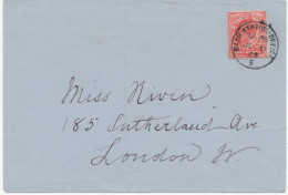 GB „BATH-STATION-OFFICE / 5“ (Somerset) Single Circle 23mm On Very Fine Cover With EVII 1d Scarlet, 11.6.1909, Scarce - - Chemins De Fer & Colis Postaux