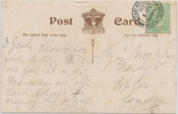 GB „BRIDLINGTON / STATION-OFFICE“ Double Circle 24mm On Superb Vintage B/w Postcard (Bridlington From The Pier) 1.8.1906 - Chemins De Fer & Colis Postaux
