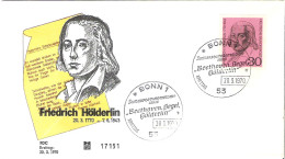 FDC - ERSTTAGSBRIEF - Friedrich Holderlin 1970 - 30 Pfg - Autres & Non Classés