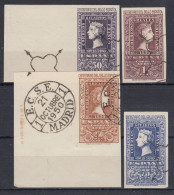 ESPAÑA 1950 Nº 1075/1076-1079/1080 SERIE CENTENARIO CORTO,BORDE DE HOJA, USADO, (REF.01) - Used Stamps