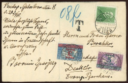 BUDAPEST 1935. Helyi Képeslap Ikarusz Portóbélyegekkel Portózva - Covers & Documents