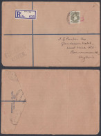 British Nigeria 1938 Used Registered FDC (Front Only) To England, King George VI, First Day Cover - Nigeria (...-1960)