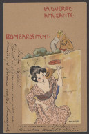 La Guerre Amusante - Bombardement, M. Raschka Signed Raphael Kirchner , Régi Képeslap - Kirchner, Raphael