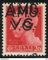 AMG. VG. - Cent. 20 Con Doppia Soprastampa Spostate - Nuovi