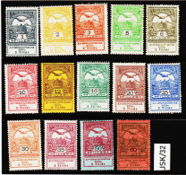 JSK/32 U N G A R N  1913  Michl 128/41  (*) FALZ  ZÄHNUNG SIEHE ABBILDUNG - Unused Stamps