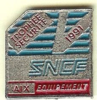 @@ Transport Train TGV SNCF AIX Equipement Trophée Sécurité 1991 (2.6x2.6) @@sn02a - Transports
