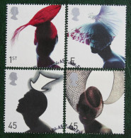 British Fashion HATS BUTTERFLIES (Mi 1938-1941) 2001 Used Gebruikt Oblitere ENGLAND GRANDE-BRETAGNE GB GREAT BRITAIN - Oblitérés