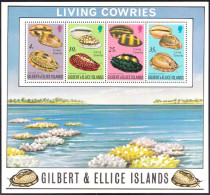 GILBERT AND ELLICE ISLS. 1975 SEASHELLS S/S OF 4** - Conchiglie