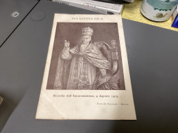 SUA SANTITÀ PIO X.Ricordo Dell'Incoronazione, 9 Agosto 1903- Fratelli KontER - Roma. - Vatican