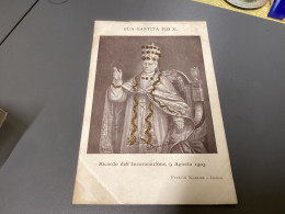 SUA SANTITÀ PIO X.Ricordo Dell'Incoronazione, 9 Agosto 1903- Fratelli KontER - Roma. - Vatican