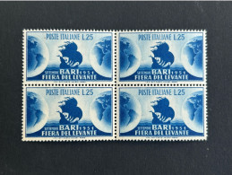 ITALIA REPUBBLICA 1951 FIERA DEL LEVANTE QUARTINA NUOVA MNH - 1946-60: Ungebraucht