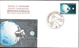 Japan Space FDC Cover 1967. Opening Of International Satellite Communication - Asie