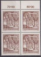 1970 , Mi 1324 ** (4) -  4er Block Postfrisch - Freimarke : Bauwerke - Romanischer Kreuzgang Im Stift Millstatt - Nuevos