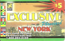 USA: Prepaid IDT - Exclusive New York, Flags. Collect Call No. Ends 5155. E-mail 2 Lines, Long Serial No. - Sonstige & Ohne Zuordnung